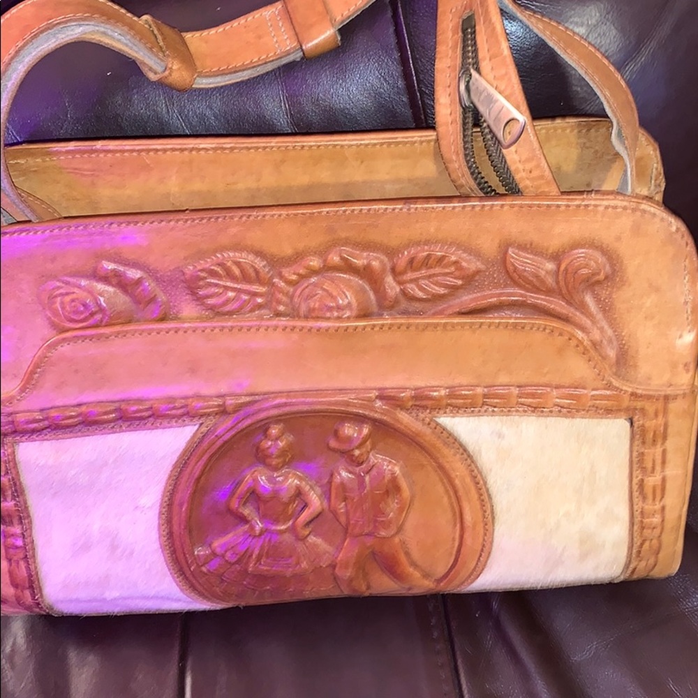 Handmade cowhide shoulder bag